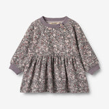 Wheat Main Jerseykjole L/S Dorthea Dress 9565 purple stone flowers