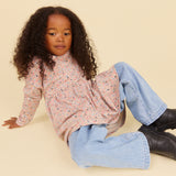Wheat Main Jerseykjole L/S Emmy Dress 9764 grey cloud flowers