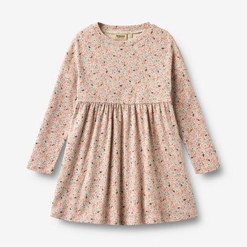 Wheat Main Jerseykjole L/S Emmy Dress 9764 grey cloud flowers