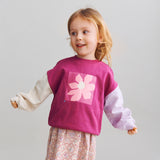 Wheat Main Jerseykjole S/S Anna Dress 9876 magenta heart flowers