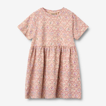 Wheat Main Jerseykjole S/S Anna Dress 9876 magenta heart flowers