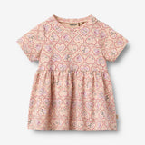 Wheat Main Jerseykjole S/S Anna Dress 9876 magenta heart flowers