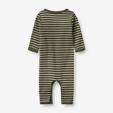 Wheat Main  Jumpsuit Finn | Baby Jumpsuits 4076 dark green stripe