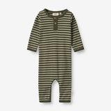 Wheat Main  Jumpsuit Finn | Baby Jumpsuits 4076 dark green stripe