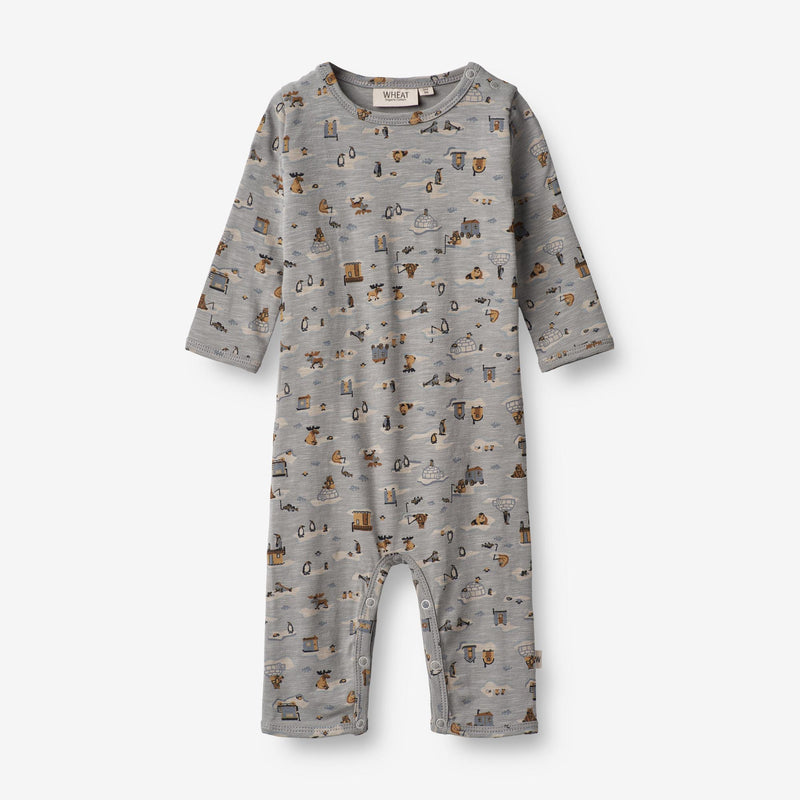 Wheat Main  Jumpsuit Theis | Baby Jumpsuits 1521 winter sky fishing