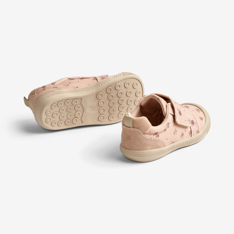 Wheat Footwear Kei Canvas Borrelås | Baby Prewalkers 2030 rose beige flowers