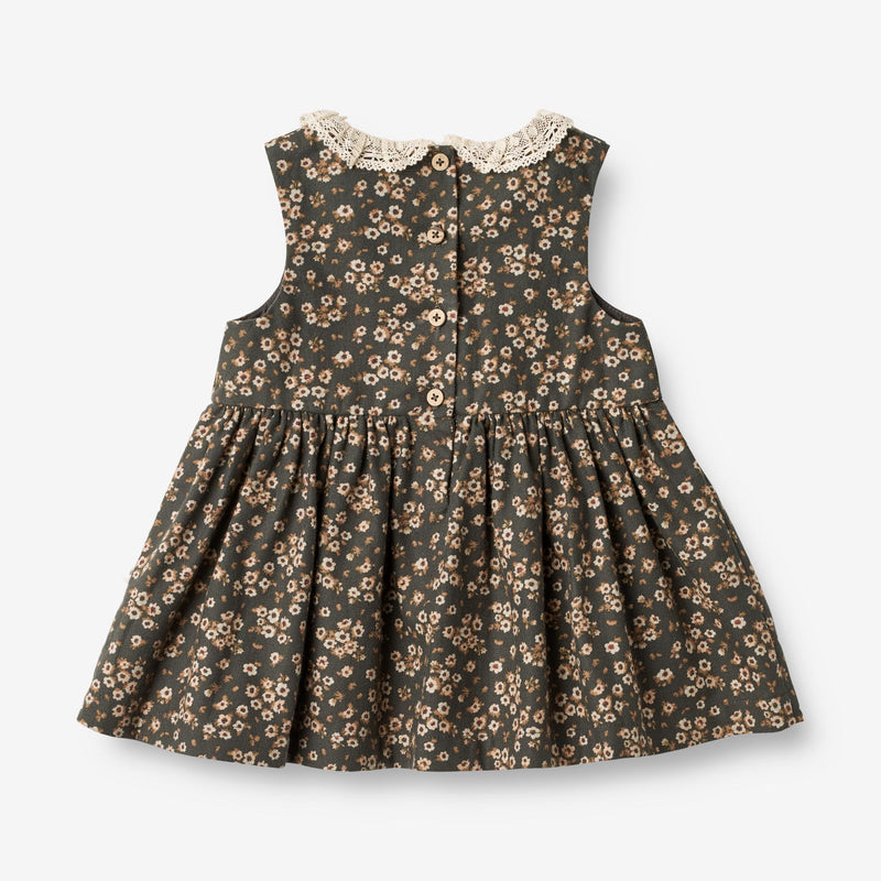 Wheat Main  Kjole Elma Ermløs | Baby Dresses 0027 black coal flowers