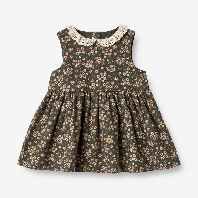 Wheat Main  Kjole Elma Ermløs | Baby Dresses 0027 black coal flowers