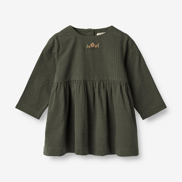 Wheat Main  Kjole Gunvor Broderi | Baby Dresses 0025 black coal