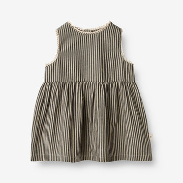 Wheat Main  Kjole Kirsten | Baby Dresses 0030 black coal stripe
