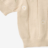 Wheat Main Knit Top S/S Malvina Top 9731 sandshell white flowers