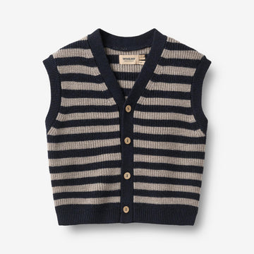 Wheat Main Knit Vest Pete Vest 1433 navy stripe