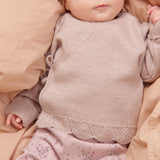 Wheat Main Knit Wraparound L/S Cleo Lace Cardigan 1356 pale lilac