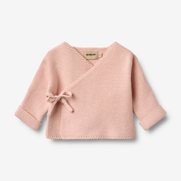 Wheat Main Strikket Omslagskjole L/S Siva Cardigan 2400 powder