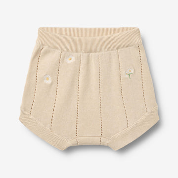 Wheat Main Knitted Shorts Dua Shorts 9731 sandshell white flowers