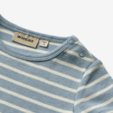 Wheat Main Kortermet Body Edvald | Baby Underwear/Bodies 1009 ashley blue stripe