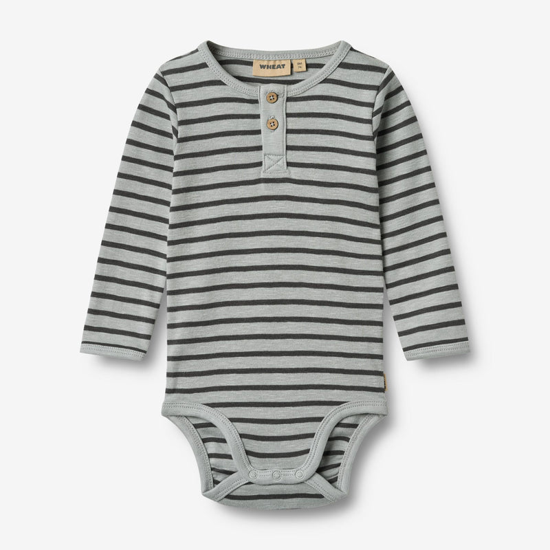 Wheat Main Kropp L/S Benny Underwear/Bodies 1396 soft blue stripe