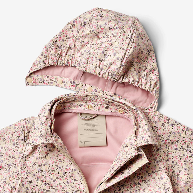 Wheat Outerwear  Lang Regnjakke Finely Rainwear 9014 clam multi flowers