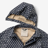 Wheat Outerwear  Lang Regnjakke Finely Rainwear 1071 ink dots