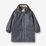 Wheat Outerwear  Lang Regnjakke Finely Rainwear 1071 ink dots