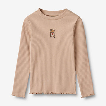 Wheat Main Langærmet Basis T-shirt Louann Jersey Tops and T-Shirts 1157 moonlight rose
