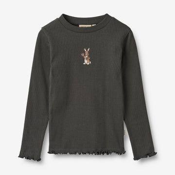 Wheat Main Langærmet Basis T-shirt Louann Jersey Tops and T-Shirts 1180 raven