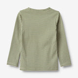 Wheat Main Langærmet Basis T-shirt Stig Jersey Tops and T-Shirts 1142 elm green stripe
