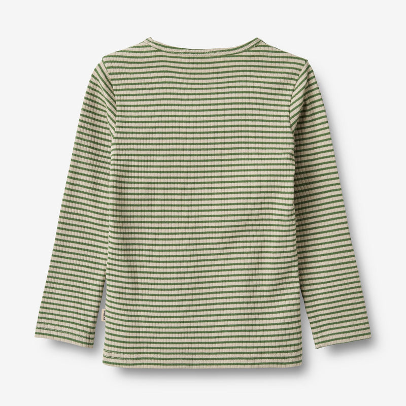 Wheat Main Langærmet Basis T-shirt Stig Jersey Tops and T-Shirts 1142 elm green stripe