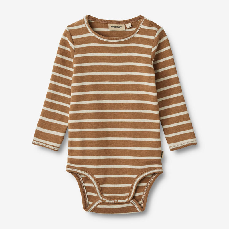 Wheat Main Langærmet Body Berti Underwear/Bodies 5078 caramel stripe
