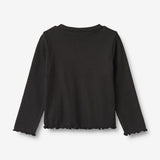 Wheat Main Langærmet Rib T-shirt Else Jersey Tops and T-Shirts 0021 black