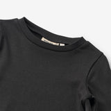 Wheat Main Langærmet Rib T-shirt Else Jersey Tops and T-Shirts 0021 black