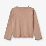 Wheat Main Langærmet Rib T-shirt Else Jersey Tops and T-Shirts 1164 nougat rose
