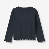 Wheat Main Langærmet Rib T-shirt Else Jersey Tops and T-Shirts 1432 navy