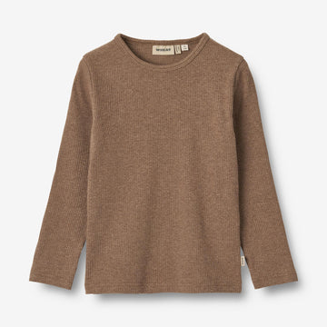 Wheat Main Langermet T-skjorte T-shirt Stig Jersey Tops and T-Shirts 3303 coffee melange