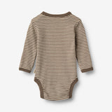 Wheat Wool Langærmet Uld Body Underwear/Bodies 9578 wood stripe