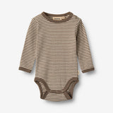 Wheat Wool Langærmet Uld Body Underwear/Bodies 9578 wood stripe