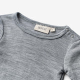 Wheat SMU Langærmet Uld Body Lucca Body 0224 melange grey
