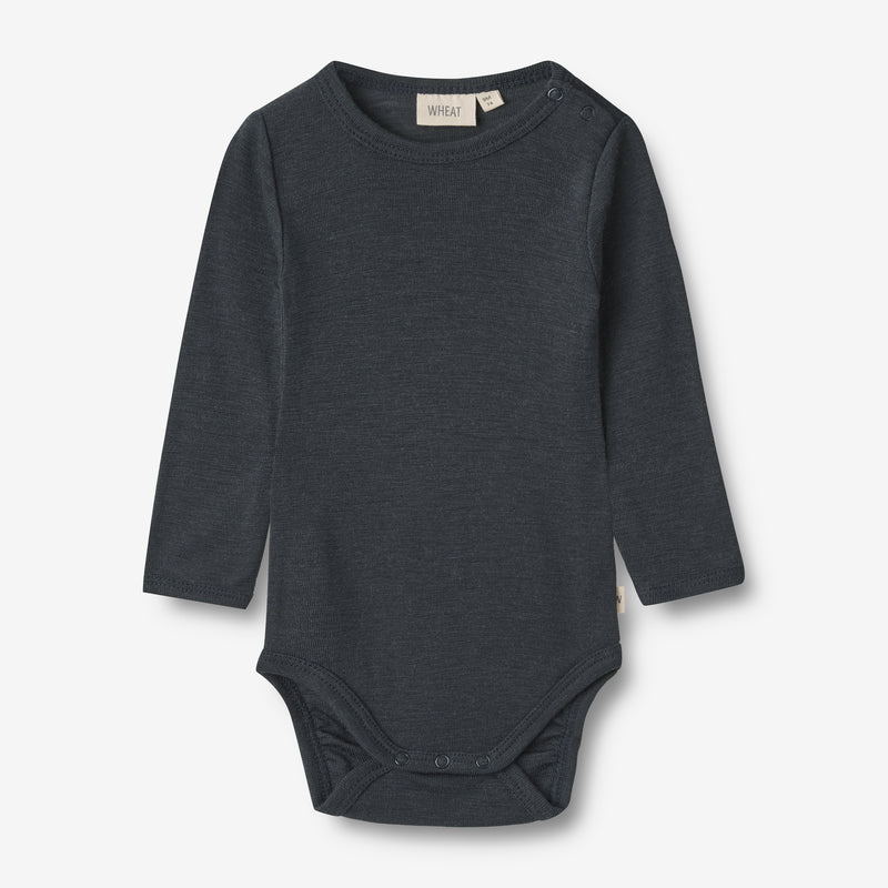 Wheat Wool Langærmet Uld Body Lucca Underwear/Bodies 1432 navy