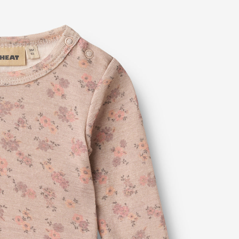 Wheat Wool Langærmet Uld Body Lucca Underwear/Bodies 1358 lilac flowers