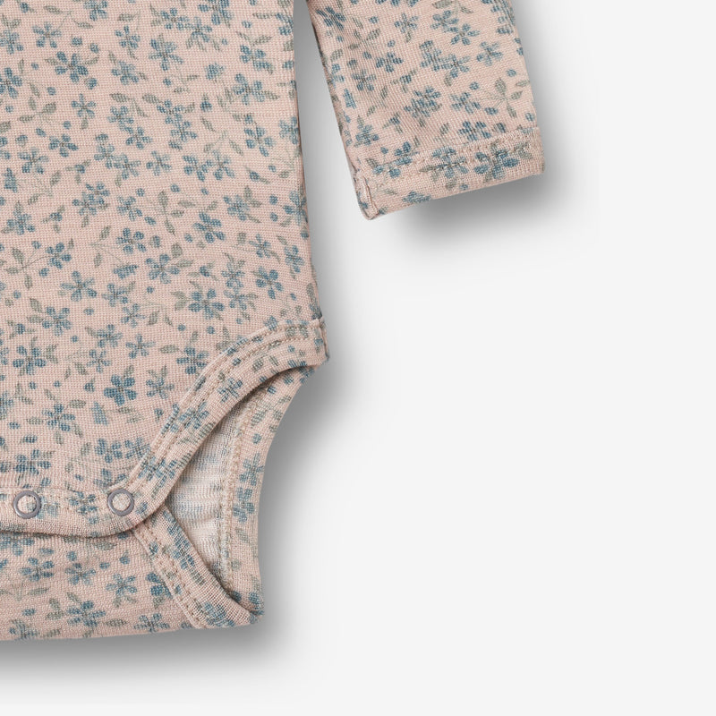Wheat Wool Langærmet Uld Body Lucca Underwear/Bodies 1481 blue flowers