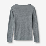 Wheat Wool Langærmet Ull T-shirt Alfie Jersey Tops and T-Shirts 0224 melange grey