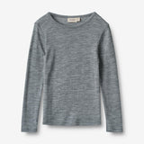 Wheat Wool Langærmet Ull T-shirt Alfie Jersey Tops and T-Shirts 0224 melange grey
