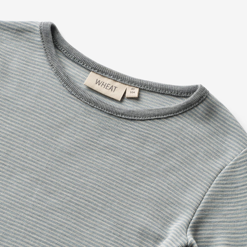 Wheat Wool Langærmet Ull T-shirt Alfie Jersey Tops and T-Shirts 1522 cloudy sky stripe