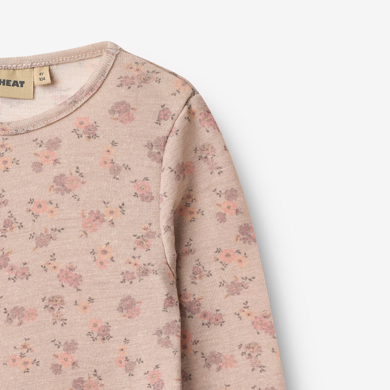 Wheat Wool Langærmet Ull T-shirt Alfie Jersey Tops and T-Shirts 1358 lilac flowers