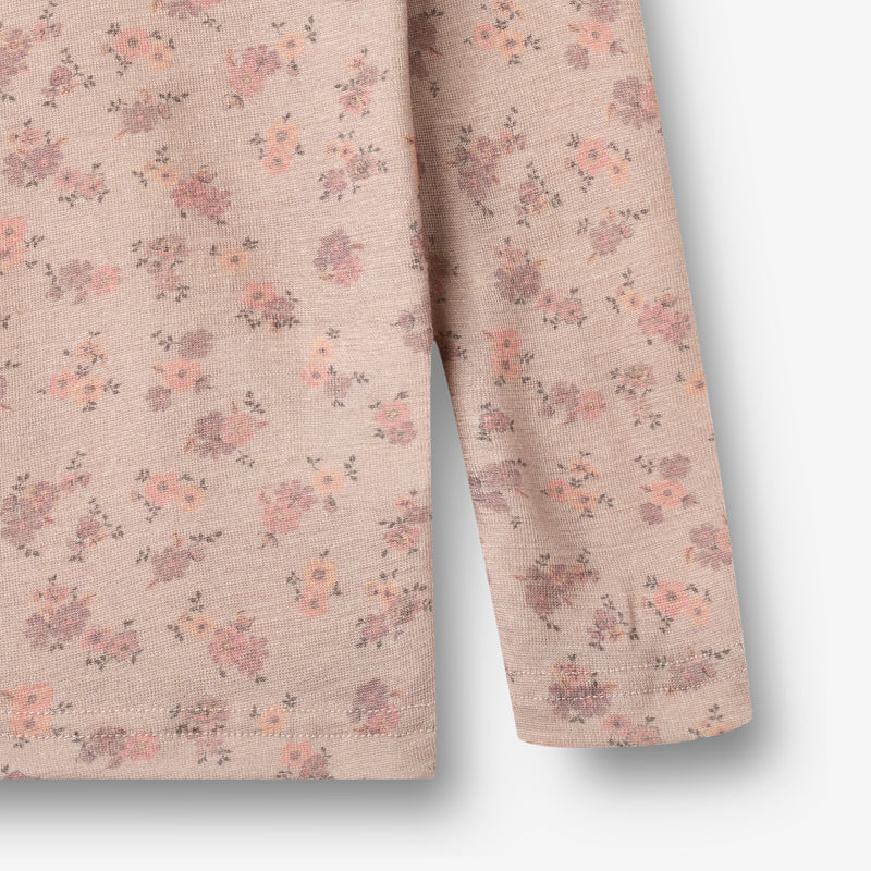 Wheat Wool Langærmet Ull T-shirt Alfie Jersey Tops and T-Shirts 1358 lilac flowers
