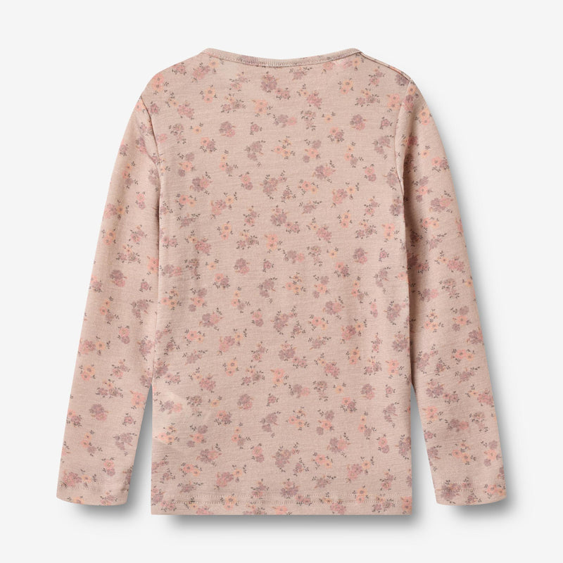 Wheat Wool Langærmet Ull T-shirt Alfie Jersey Tops and T-Shirts 1358 lilac flowers