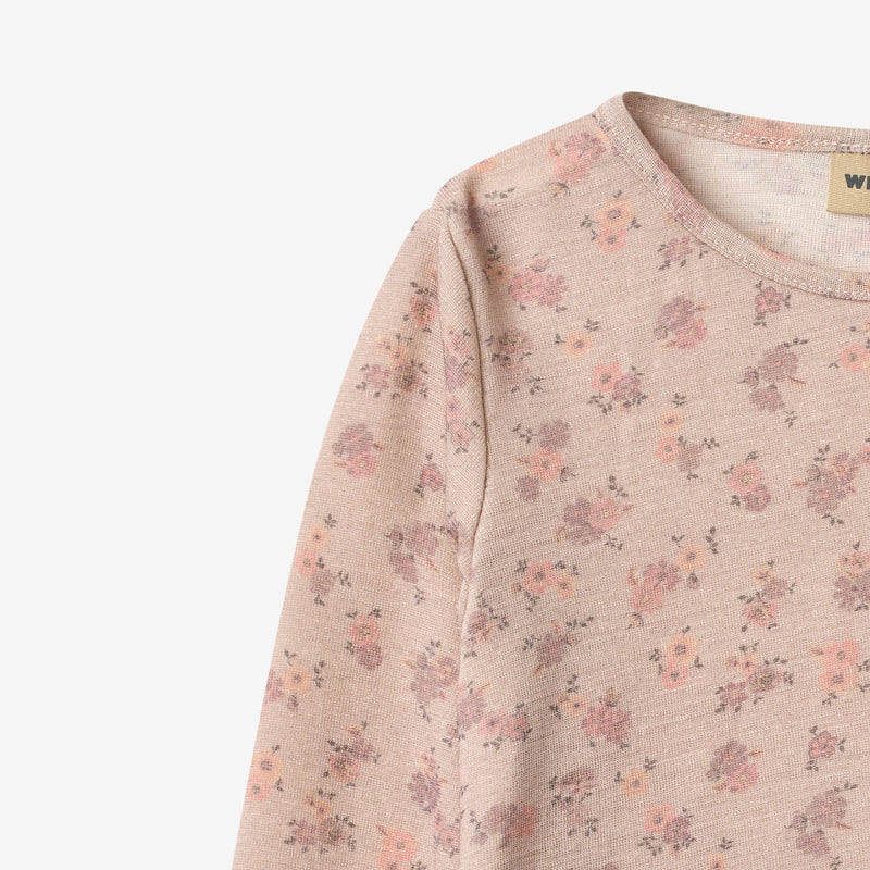 Wheat Wool Langærmet Ull T-shirt Alfie Jersey Tops and T-Shirts 1358 lilac flowers