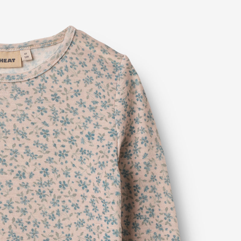 Wheat Wool Langærmet Ull T-shirt Alfie Jersey Tops and T-Shirts 1481 blue flowers