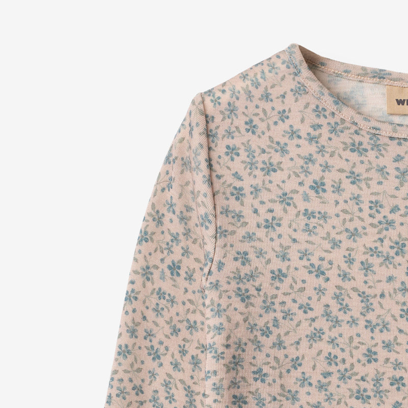 Wheat Wool Langærmet Ull T-shirt Alfie Jersey Tops and T-Shirts 1481 blue flowers
