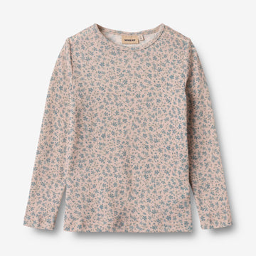 Wheat Wool Langærmet Ull T-shirt Alfie Jersey Tops and T-Shirts 1481 blue flowers